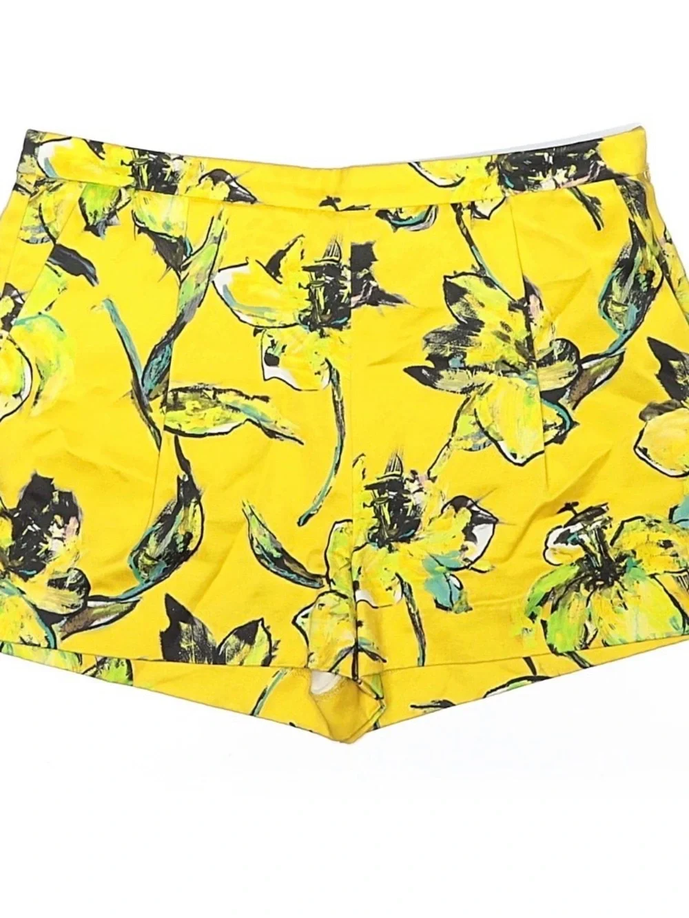 J. Crew Yellow Floral High-Waist Shorts - Picture 4 of 5